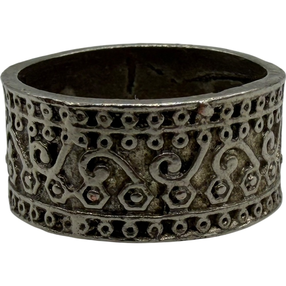 Unbranded Vintage Style Filigree Scrollwork Wide Band Ring Size 17mm